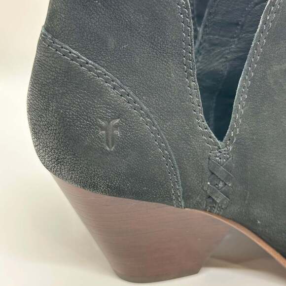 FRYE Reina Black Suede Cut Out Western Ankle Booties - Picture 10 of 10